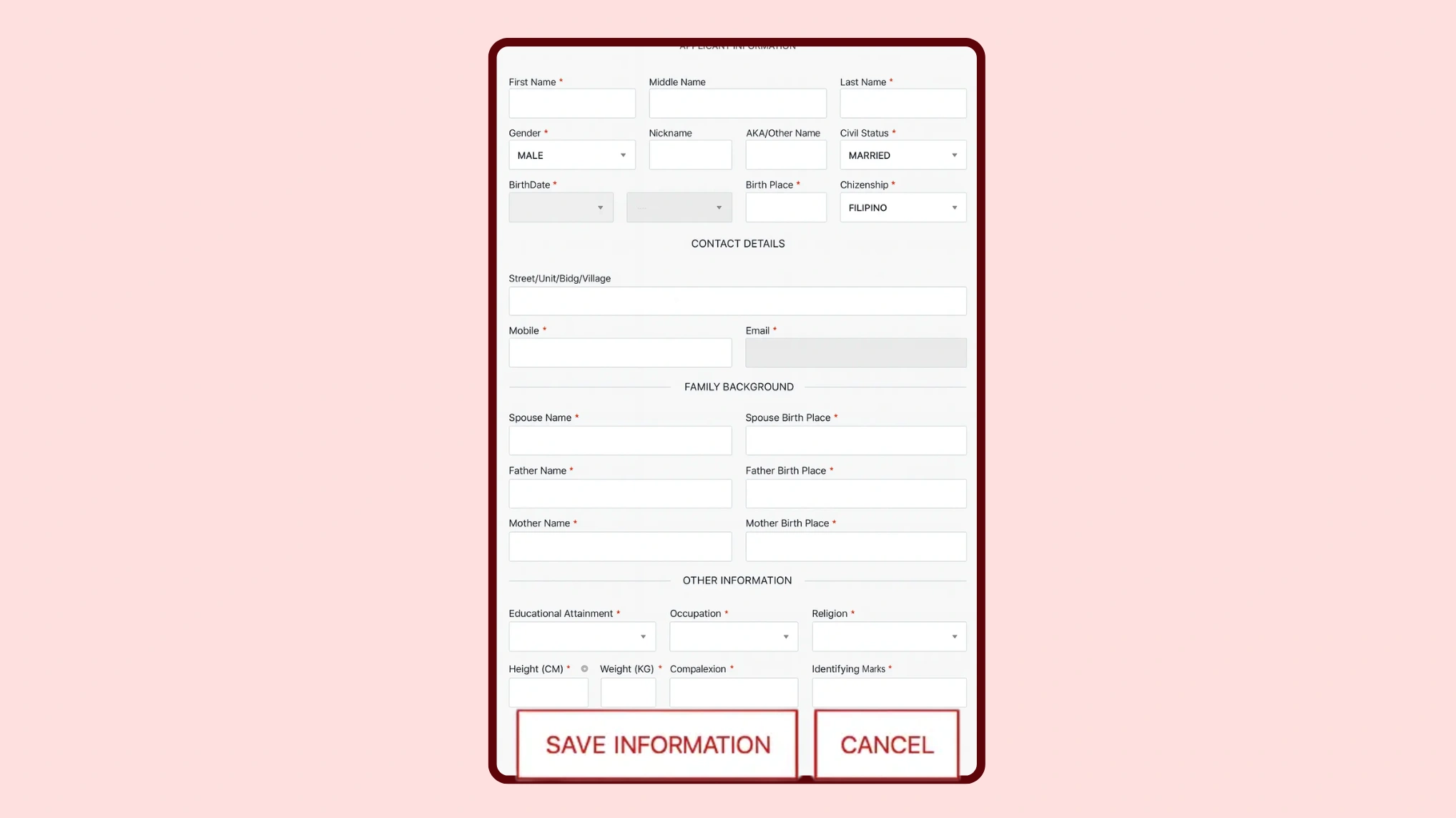NBI Clearance 10 Complete Your NBI Profile Information