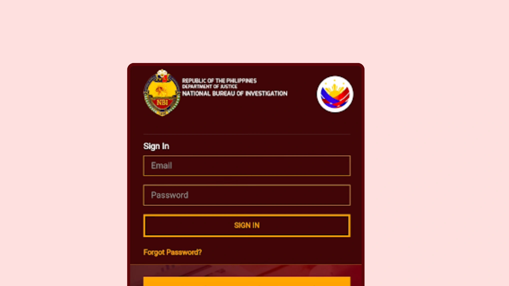 NBI Clearance 9 Log In to Your NBI Account