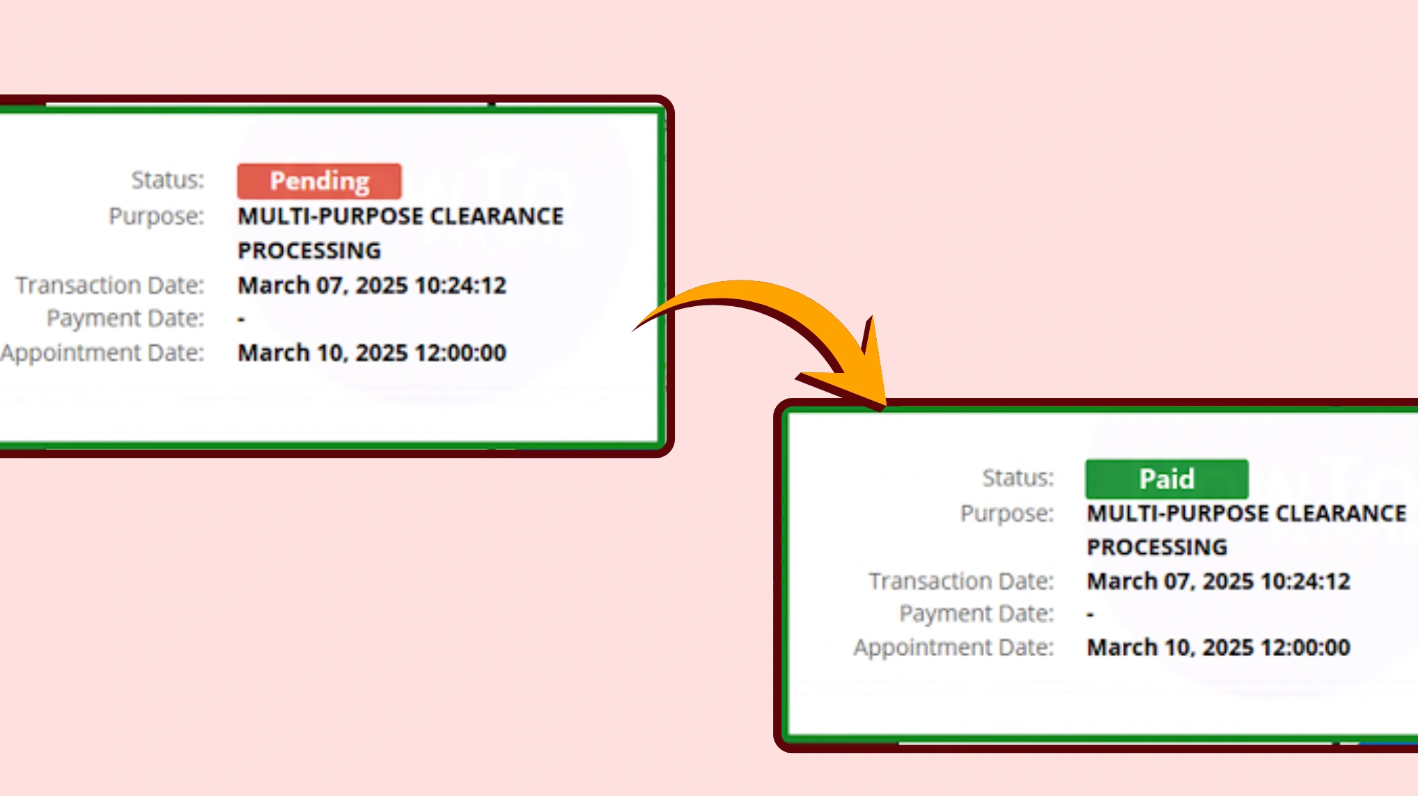 NBI Clearance 15 Payment Status Changed